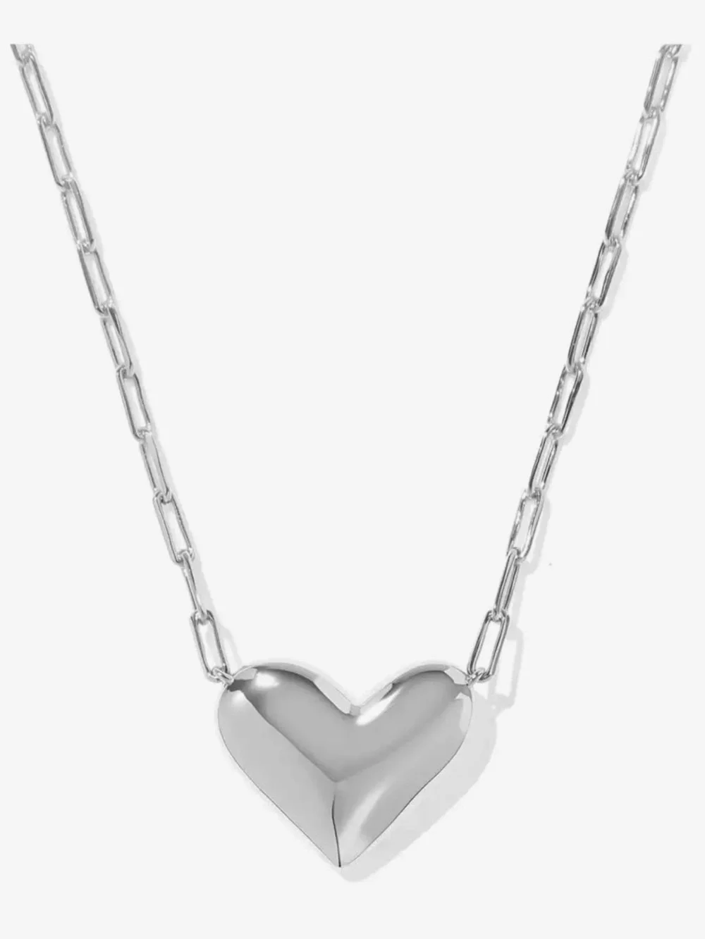 NWOT Kendra Scott Ari Heart Statement Silver Short Pendant Necklace